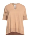 Alpha Studio Woman Sweater Sand Size 8 Cotton In Beige