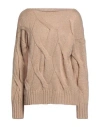 Alpha Studio Woman Sweater Sand Size 8 Polyamide, Acrylic, Mohair Wool In Beige