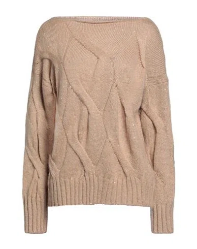 Alpha Studio Woman Sweater Sand Size 8 Polyamide, Acrylic, Mohair Wool In Beige