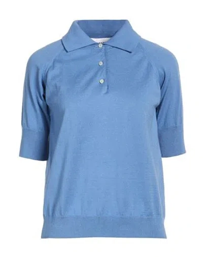 Alpha Studio Woman Sweater Sky Blue Size 12 Cotton