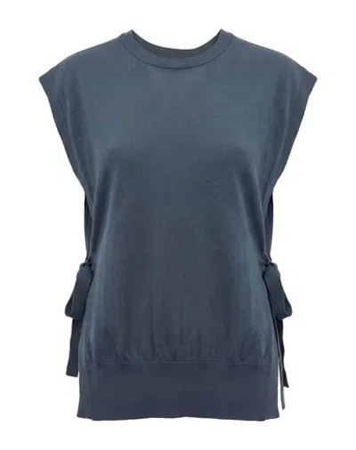 Alpha Studio Woman Sweater Slate Blue Size Onesize Merino Wool