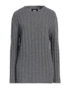 Alpha Studio Woman Sweater Charcoal Size 4 Wool, Cashmere In Grey