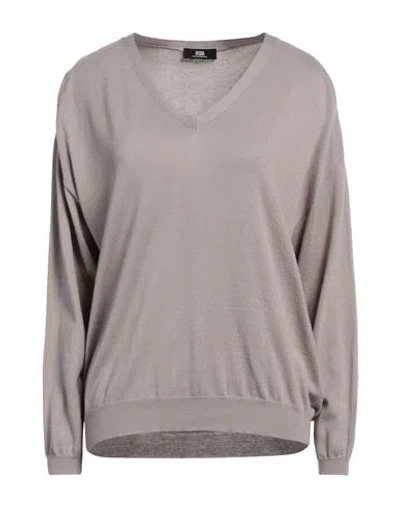 Alpha Studio Woman Sweater Taupe Size 10 Cotton, Cashmere In Grey