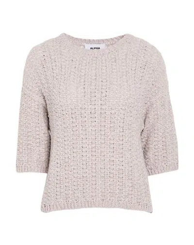 Alpha Studio Woman Sweater Taupe Size 4 Cotton, Polyamide In Gray