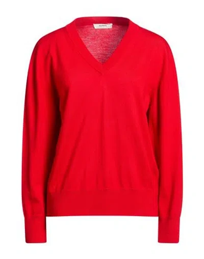 Alpha Studio Woman Sweater Tomato Red Size 10 Merino Wool