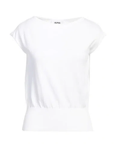 Alpha Studio Woman Sweater White Size 10 Cotton