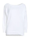 Alpha Studio Woman Sweater White Size 10 Cotton In White