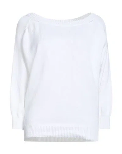 Alpha Studio Woman Sweater White Size 10 Cotton