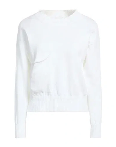 Alpha Studio Woman Sweater White Size 10 Cotton