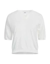 Alpha Studio Woman Sweater White Size 10 Cotton