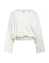 Alpha Studio Woman Sweater White Size 10 Organic Cotton, Polyamide In White