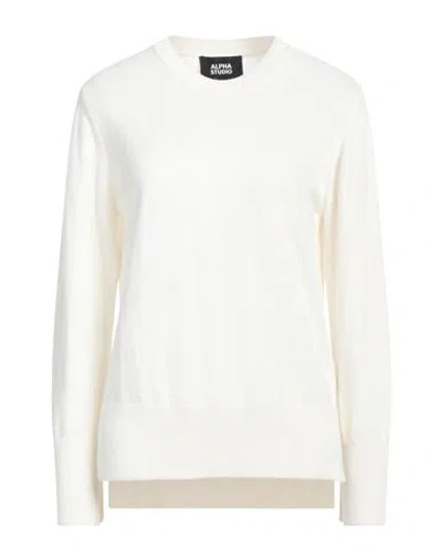 Alpha Studio Woman Sweater White Size 10 Recycled Wool, Ecovero Viscose, Recycled Polyamide, Recycle