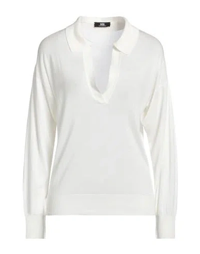 Alpha Studio Woman Sweater White Size 12 Modal, Cashmere