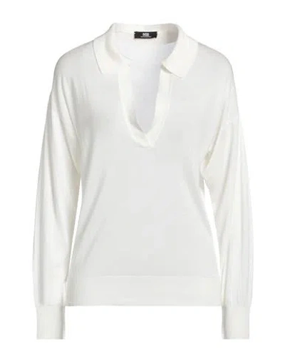 Alpha Studio Woman Sweater White Size 10 Modal, Cashmere