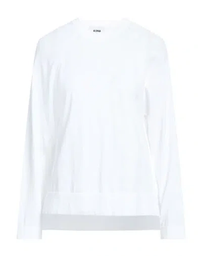 Alpha Studio Woman Sweater White Size 14 Cotton
