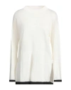 Alpha Studio Woman Sweater White Size 8 Linen, Cotton In White