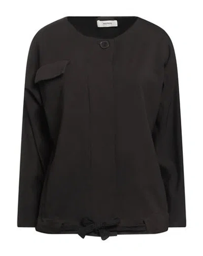 Alpha Studio Woman Sweatshirt Black Size 12 Viscose, Elastane