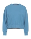 Alpha Studio Woman Sweatshirt Pastel Blue Size 8 Cotton, Elastane