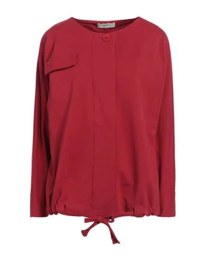 Alpha Studio Woman Sweatshirt Red Size 6 Cotton, Elastane