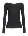 Alpha Studio Woman T-shirt Black Size 10 Cotton In Black