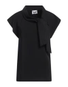 Alpha Studio Woman T-shirt Black Size 10 Cotton, Elastane