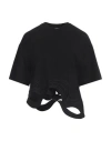 Alpha Studio Woman T-shirt Black Size 10 Cotton, Elastane In Black