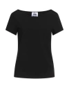 Alpha Studio Woman T-shirt Black Size 10 Cotton, Elastane