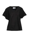 Alpha Studio Woman T-shirt Black Size 8 Cotton, Elastane