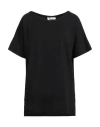 Alpha Studio Woman T-shirt Black Size 10 Cotton, Elastane