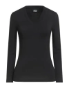 Alpha Studio Woman T-shirt Black Size 10 Viscose, Elastane