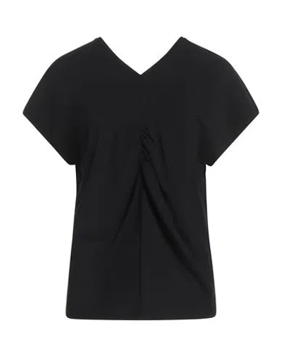 Alpha Studio Woman T-shirt Black Size 14 Cotton, Elastane