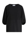 Alpha Studio Woman T-shirt Black Size 12 Cotton, Elastane In Black