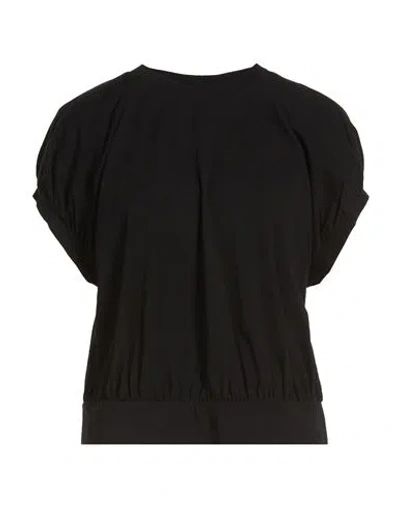 Alpha Studio Woman T-shirt Black Size 12 Cotton, Elastane