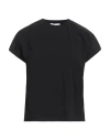 Alpha Studio Woman T-shirt Black Size 12 Cotton, Elastane, Polyamide In Black