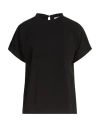 Alpha Studio Woman T-shirt Black Size 12 Cotton, Elastane, Polyester