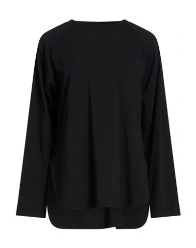 Alpha Studio Woman T-shirt Black Size 14 Cotton, Elastane