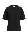 Alpha Studio Woman T-shirt Black Size 6 Cotton, Elastane
