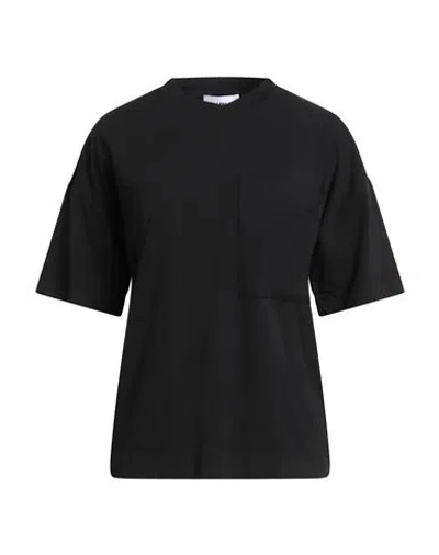 Alpha Studio Woman T-shirt Black Size 6 Cotton, Elastane