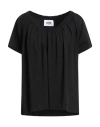 Alpha Studio Woman T-shirt Black Size 6 Cotton, Elastane