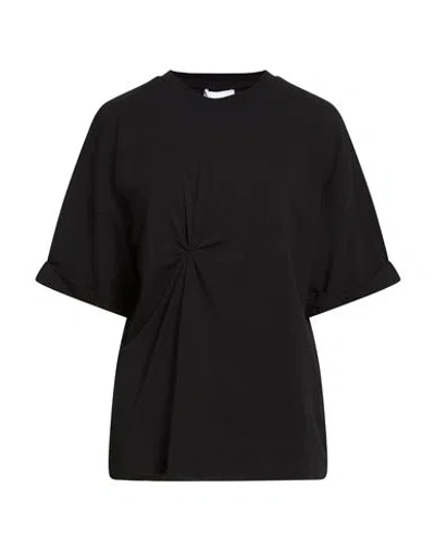 Alpha Studio Woman T-shirt Black Size 6 Cotton, Elastane