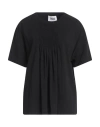 Alpha Studio Woman T-shirt Black Size 8 Cotton, Elastane