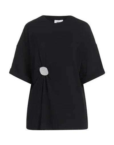 Alpha Studio Woman T-shirt Black Size 8 Cotton, Elastane