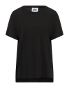 Alpha Studio Woman T-shirt Black Size 8 Cotton, Elastane In Black