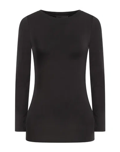 Alpha Studio Woman T-shirt Black Size 8 Viscose, Elastane