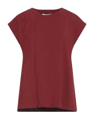 Alpha Studio Woman T-shirt Brick Size 10 Cotton, Polyester In Red