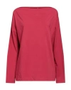 Alpha Studio Woman T-shirt Brick Red Size 12 Cotton, Elastane