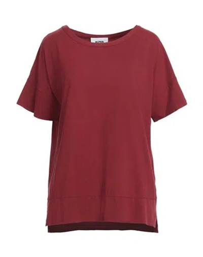 Alpha Studio Woman T-shirt Brick Size 8 Cotton, Elastane In Red