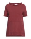 Alpha Studio Woman T-shirt Brick Size 14 Cotton, Elastane In Red