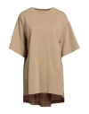 Alpha Studio Woman T-shirt Camel Size 10 Cotton, Elastane In Beige