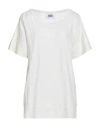 Alpha Studio Woman T-shirt Cream Size 12 Cotton, Elastane In White